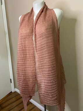 Pretty Angel Rose Pink crinkle silk poly draped coverup Top 💕💕